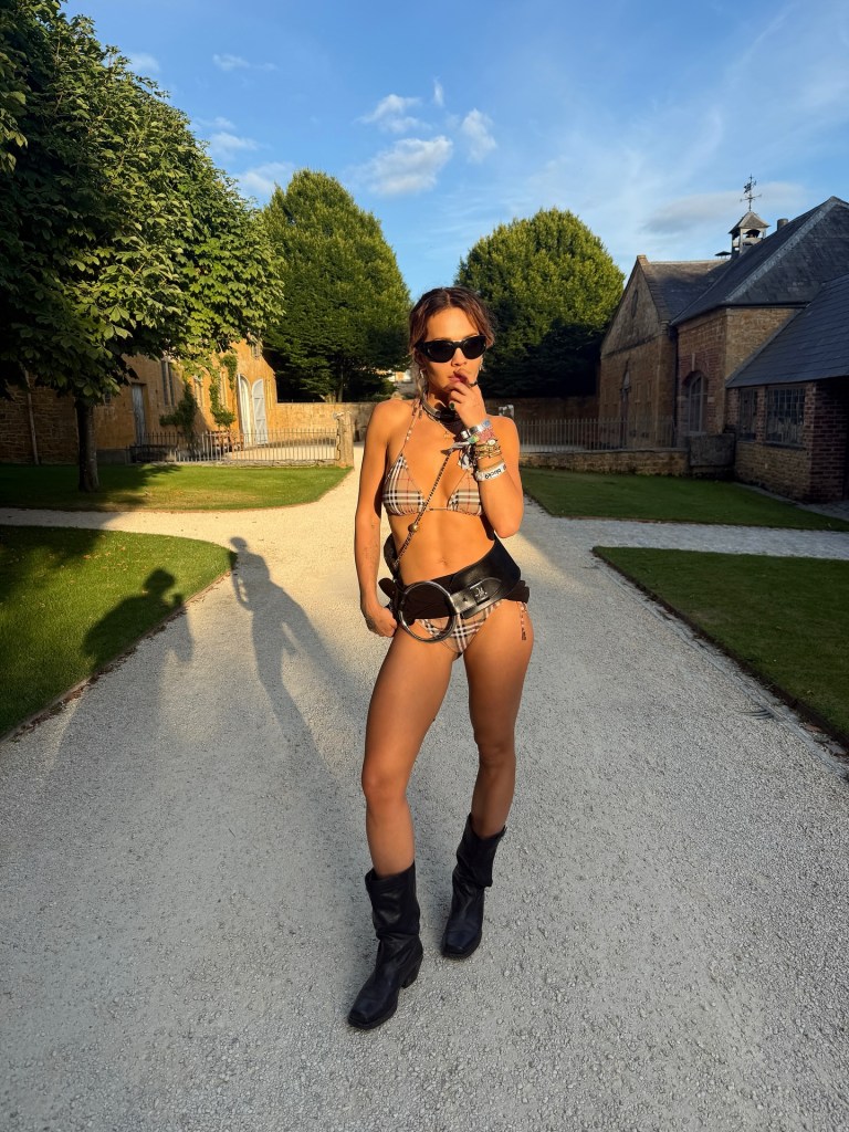 A Burberry bikini and pirate boots was just one of many outfits Rita Ora sported at Glastonbury.