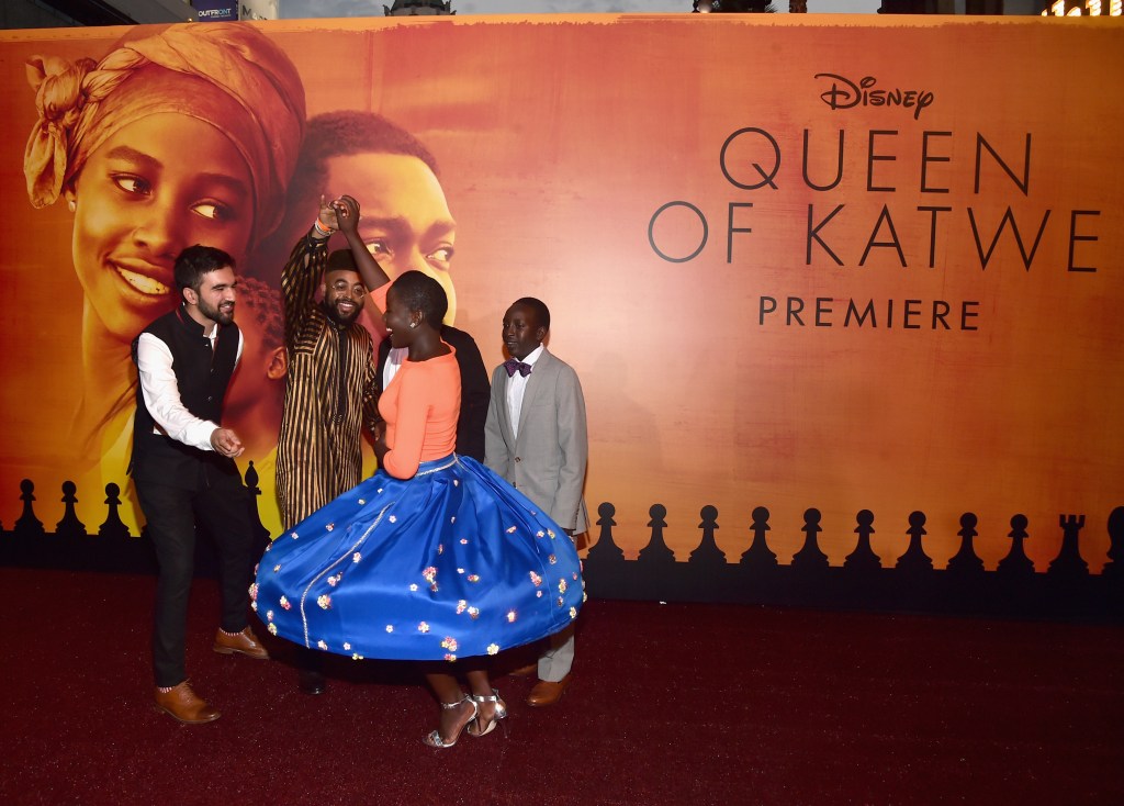 Cast and crew at the premiere of Queen of Katwe with mamdani