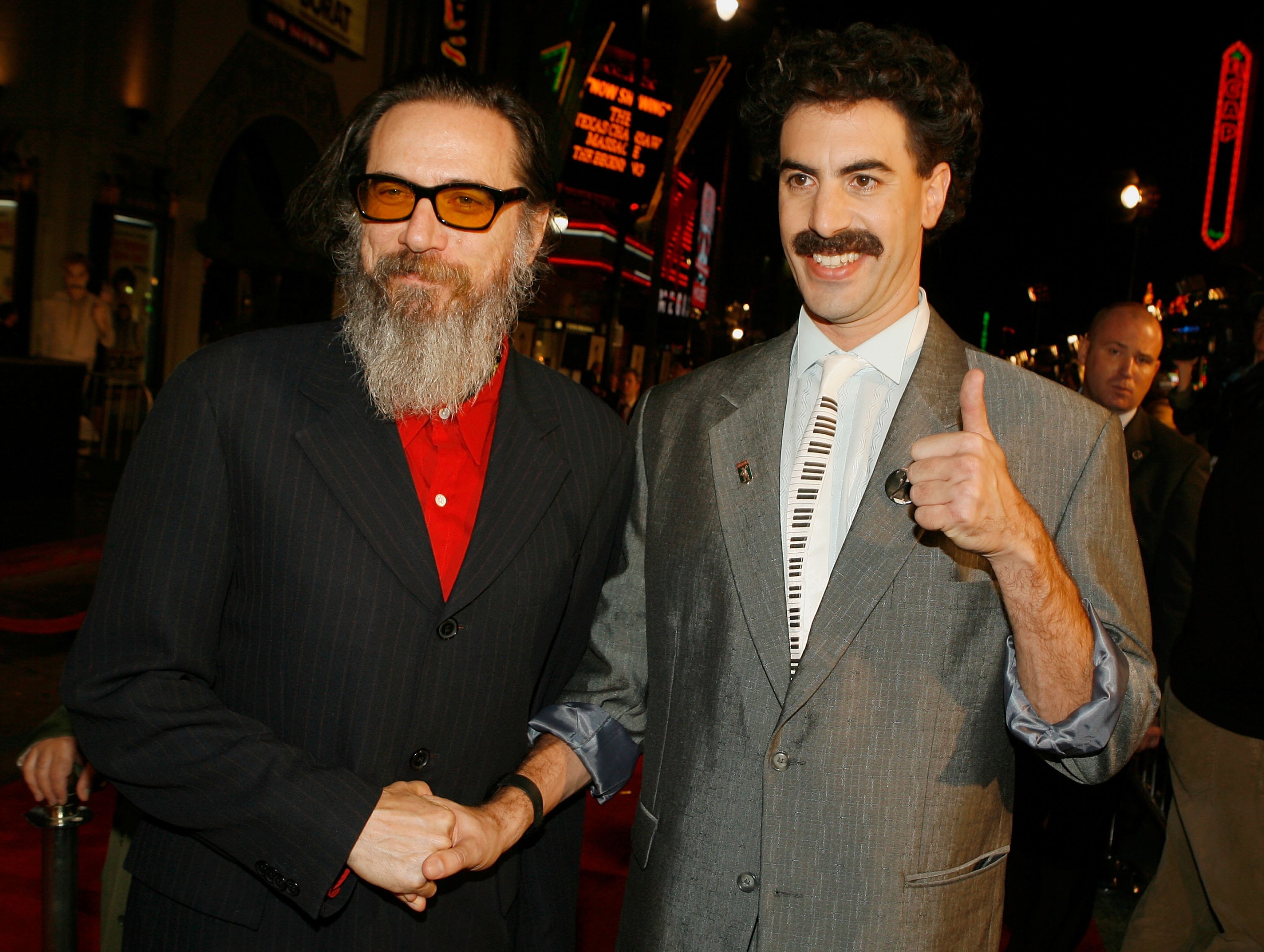 Larry Charles and Sacha Baron Cohen.