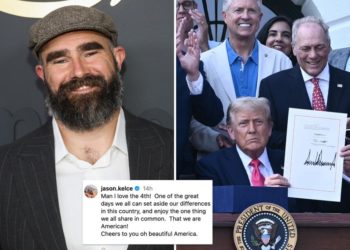 Jason Kelce posts ‘cheers’ to America on July 4th — and is immediately sacked by Trump-hating lefties