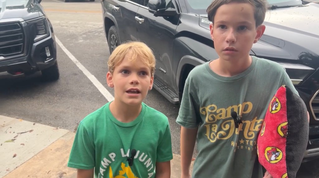 Two boys recount their experience surviving Texas flash floods.