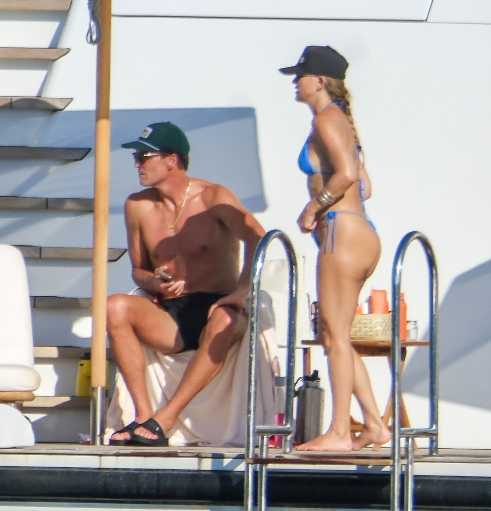 Kate Hudson and Tom Brady on a yacht in Ibiza, Spain