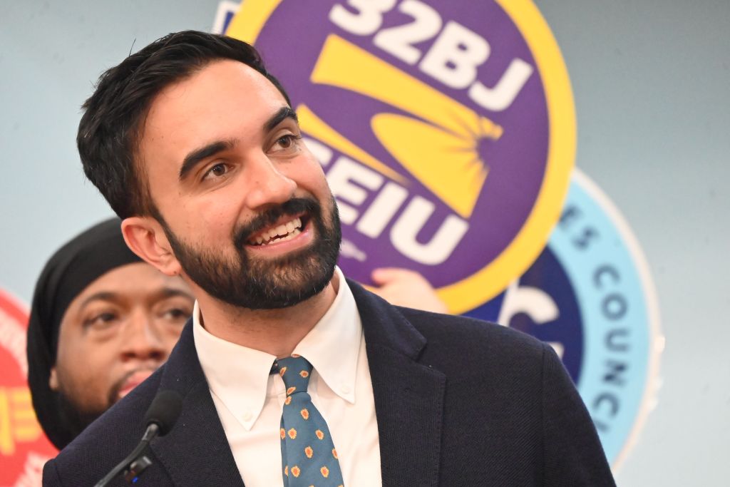 Zohran Mamdani at a NYC mayoral primary victory celebration.