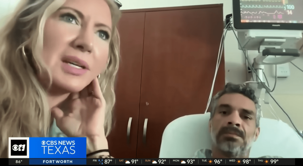 Brent and Whitney Slough speak from a hospital room in Miami, Florida.