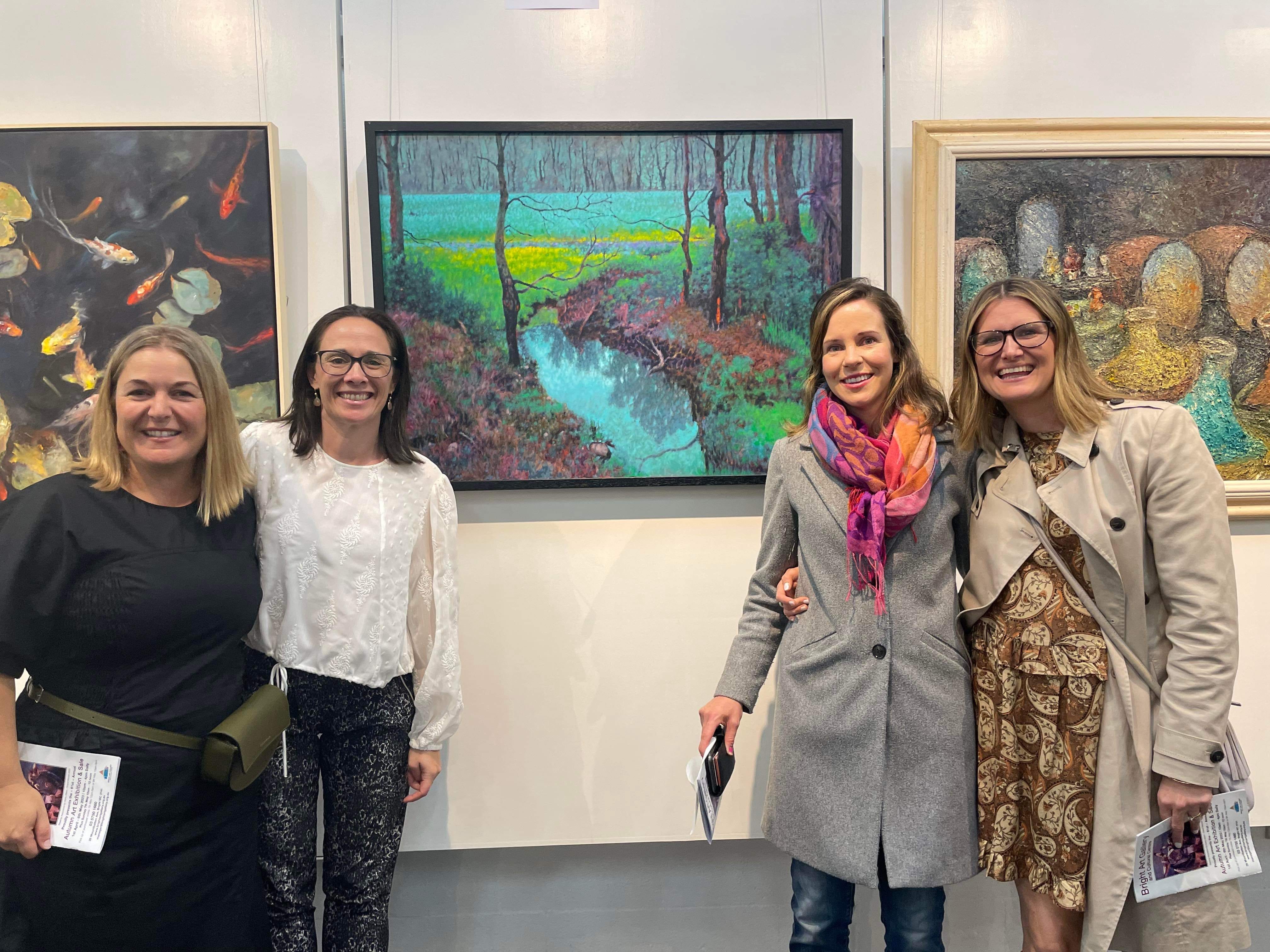 The author and her friends at an art show.