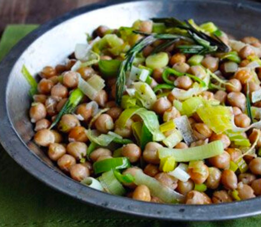 chickpeas with leeks
