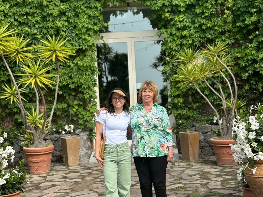 The writer and her grandmother in Sicily.