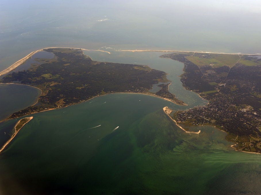 An aerial view of Martha's Vineyard