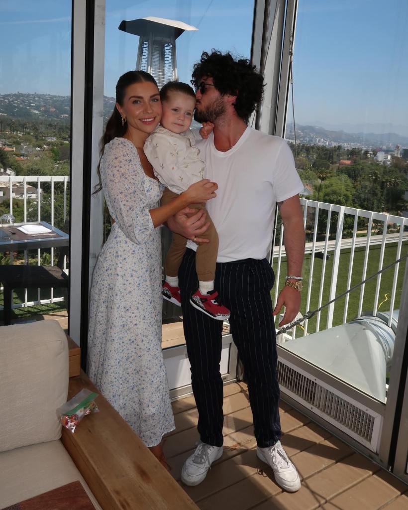 Jenna Johnson, Val Chmerkovskiy and their son, Rome. 