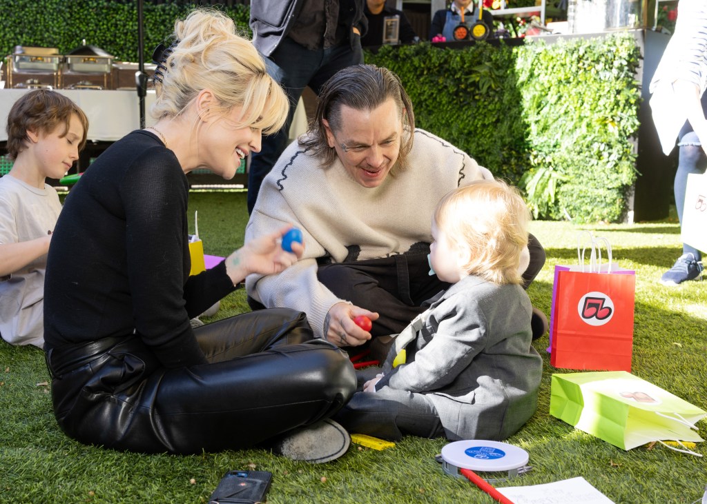 Kelly Osbourne, Sidney Wilson and Sid Wilson attend Sidney Wilson's Birthday Jam Lunch at L'antica Pizzeria da Michele on November 16, 2024 in Los Angeles, Calif