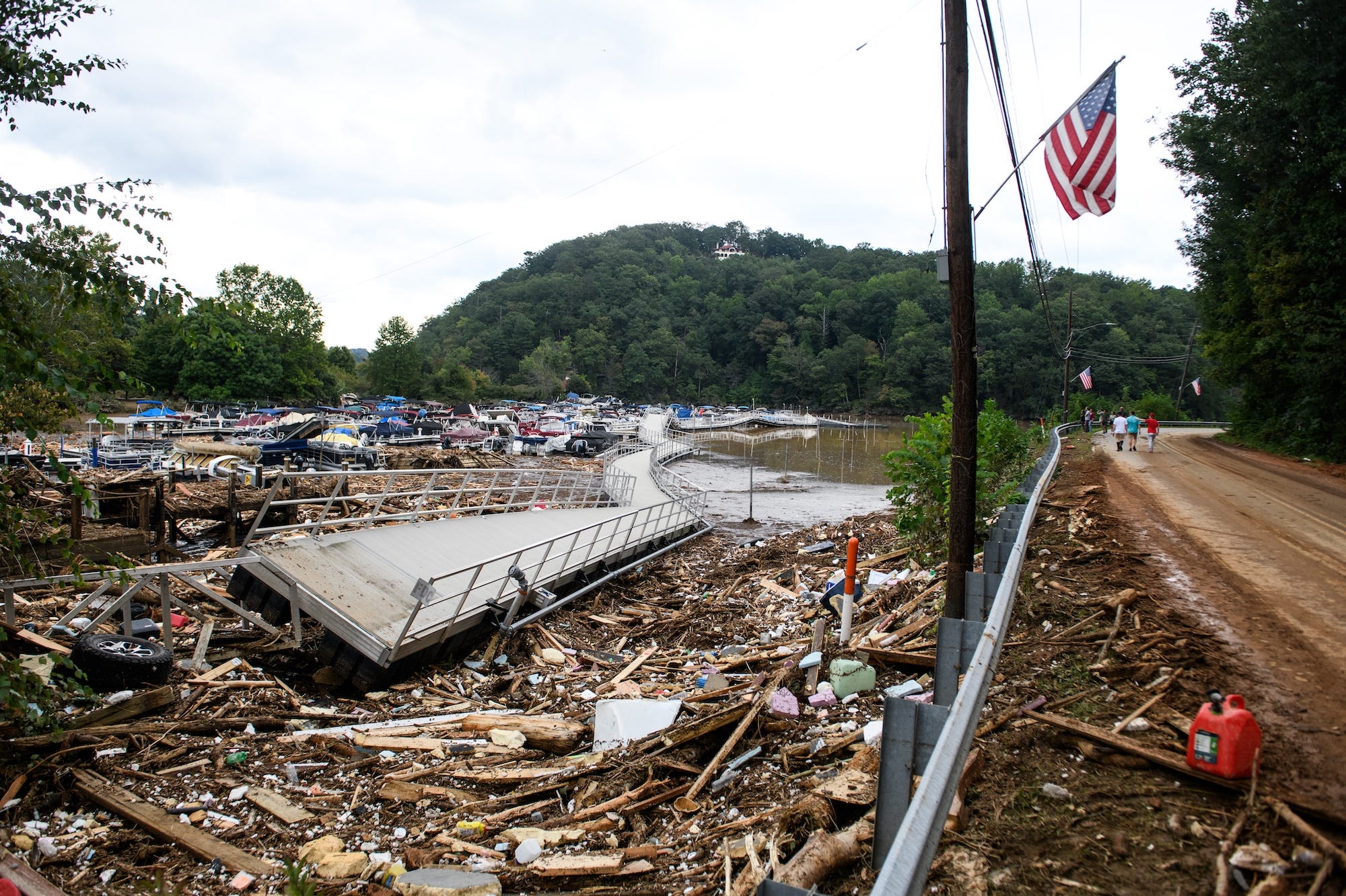 Damage from Hurricane Helene in North Carolina.