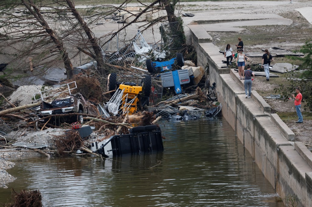 Flash flooding debris in Texas.