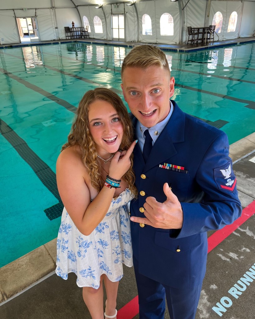 USCG Petty Officer 3rd Class Scott Ruskan is seen with his family in a photo posted by his sister Julie Ruskin in July 2024.