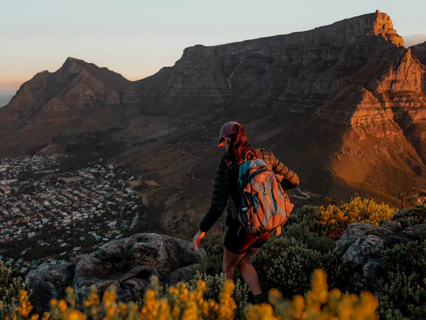 The author hiking the Lions Head Hike in Cape Town.
