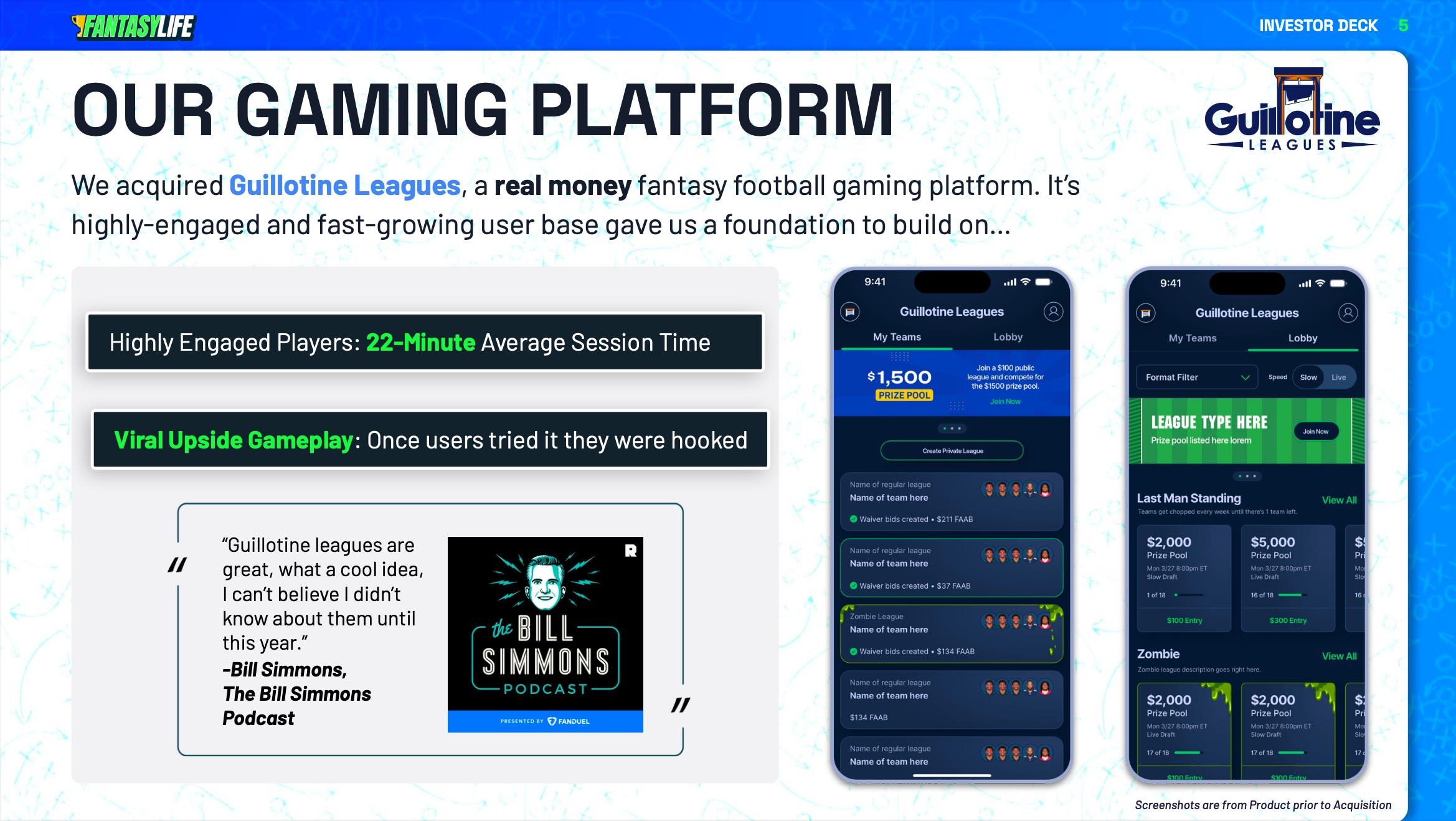 The gaming platform works with Guillotine Leagues, which Fantasy Life acquired.