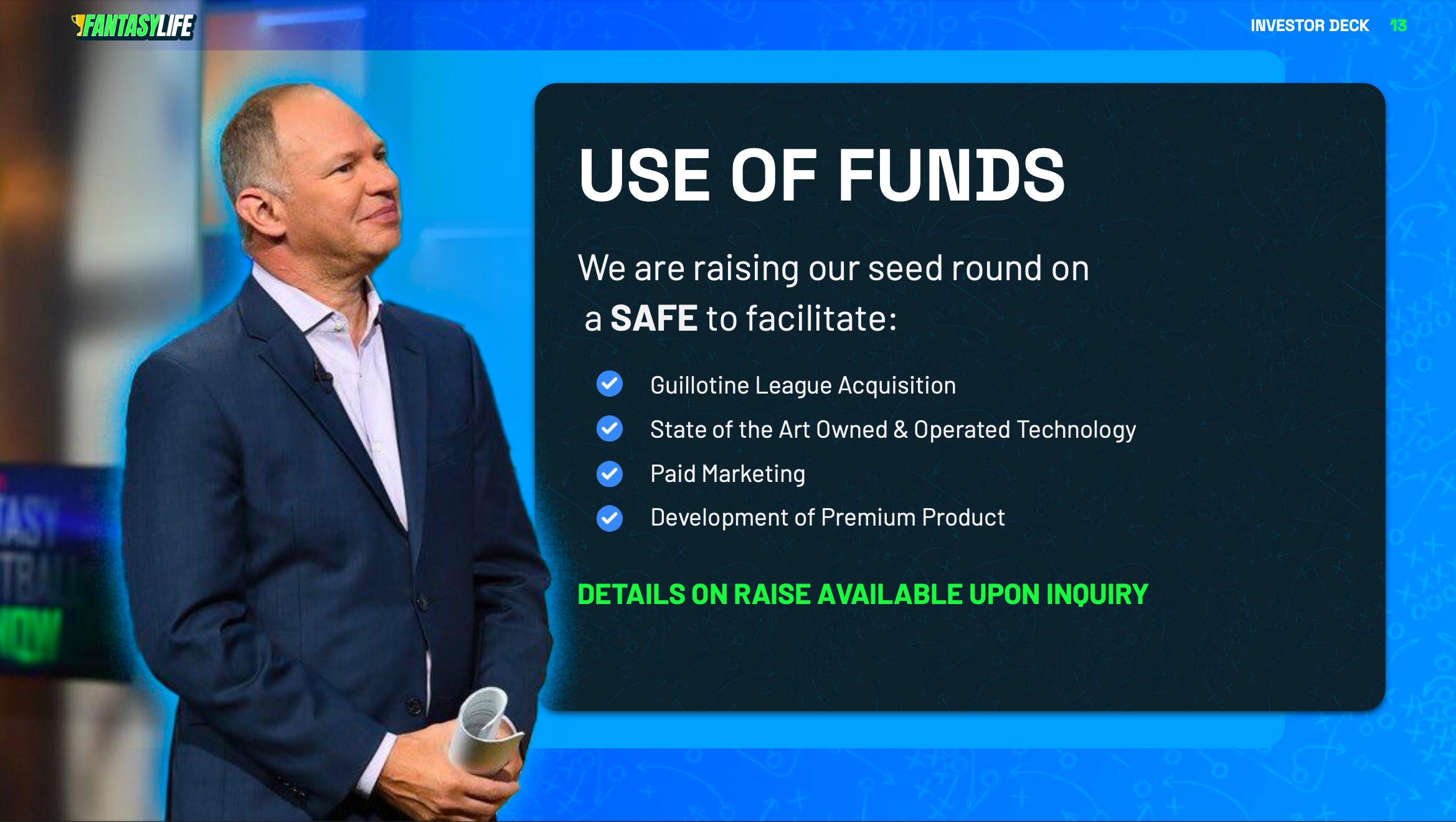 Fantasy Life will use its seed round to develop the product, pay for marketing, and its own proprietary technology
