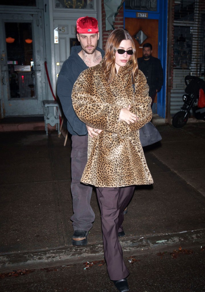 Justin Bieber and Hailey Bieber in NYC in February 2025