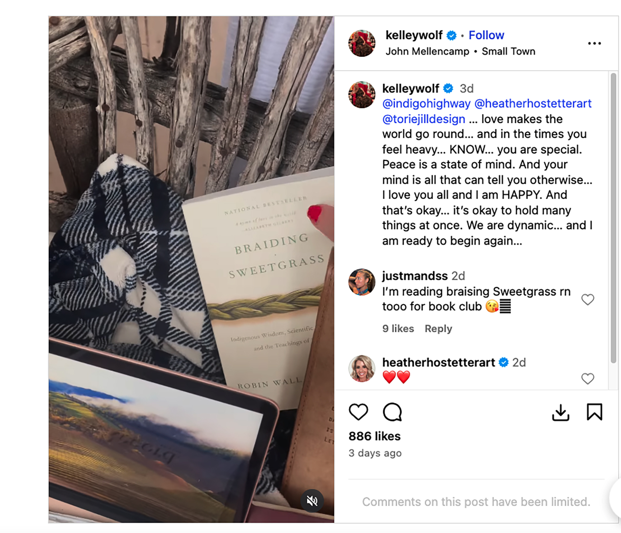 Kelley Wolf's Instagram post from July 2025