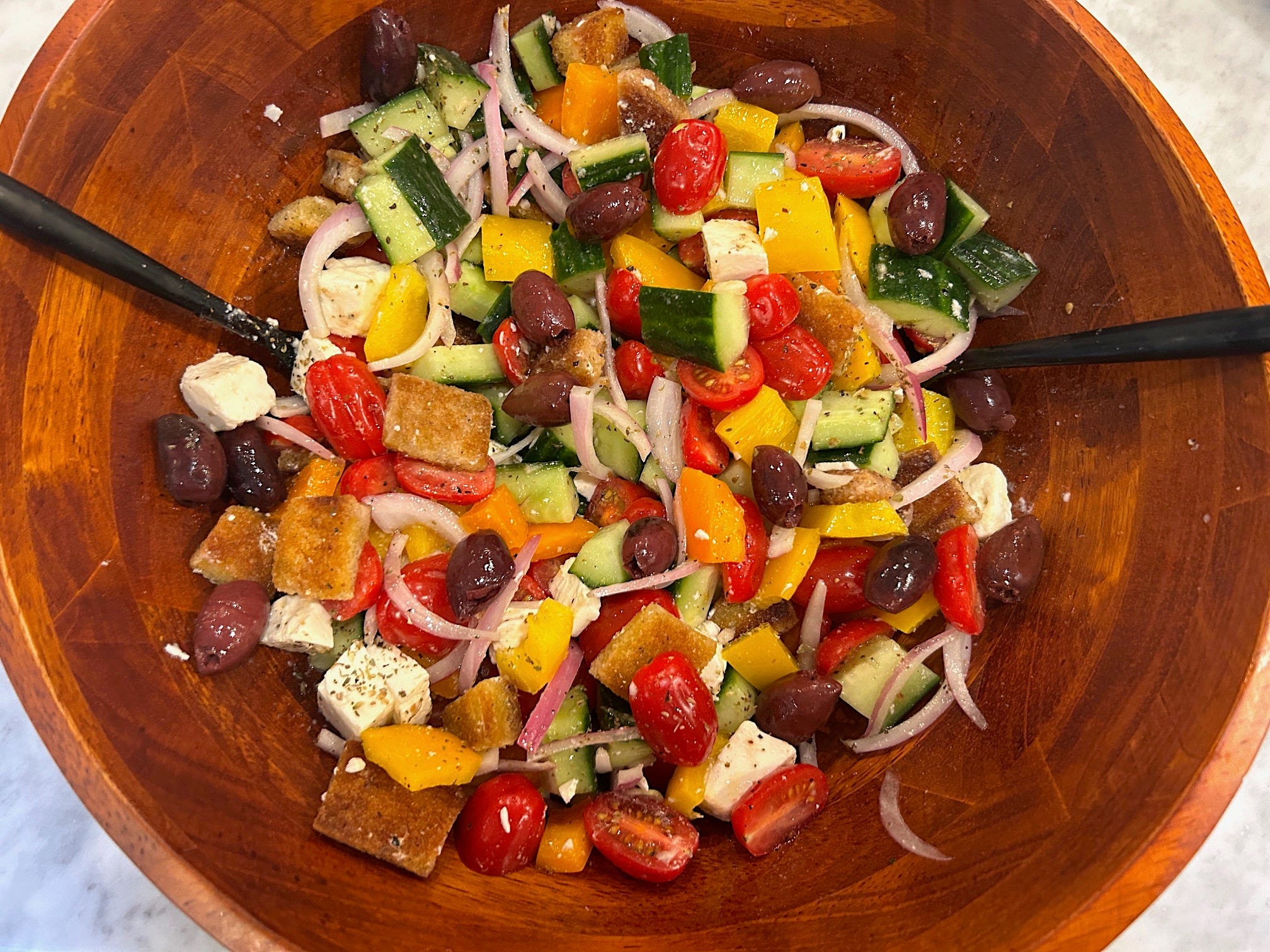 Ina Garten's Greek panzanella salad