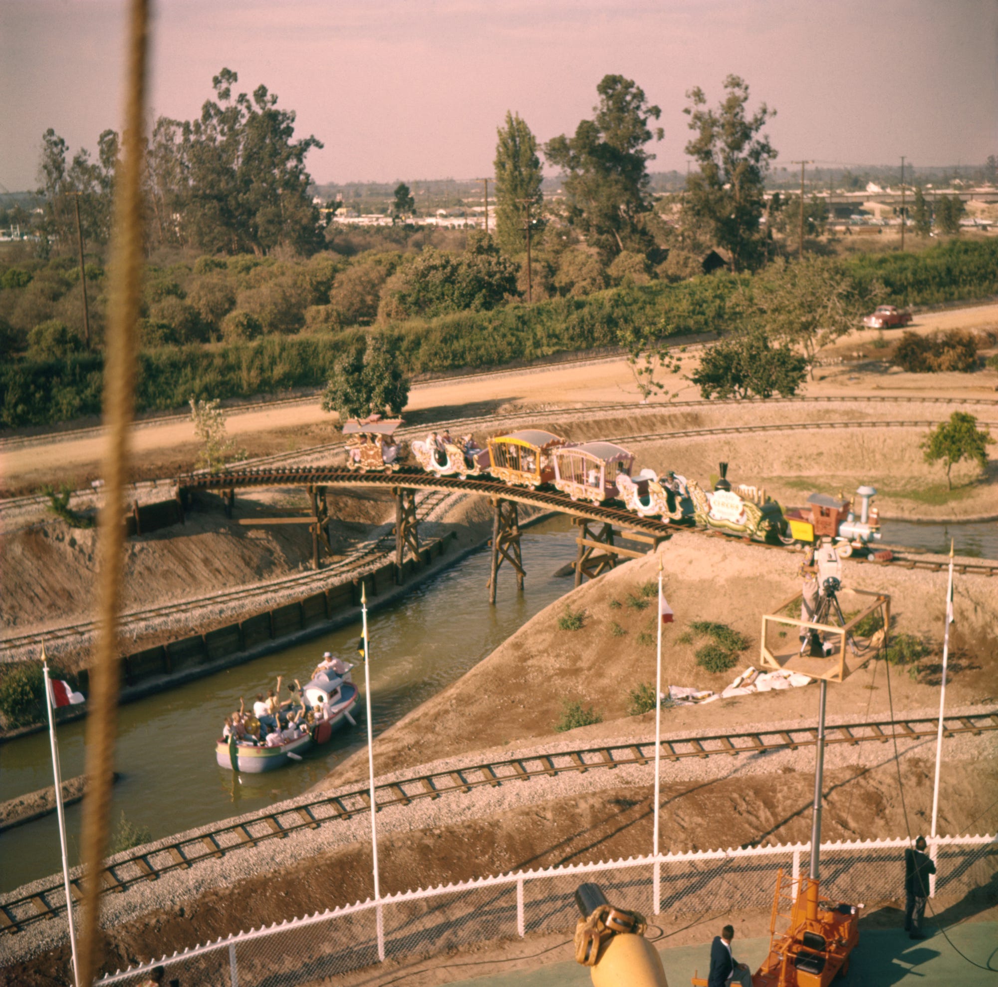 The Casey Jr. Circus Train and Storybook Land Canal Boats at Disneyland.