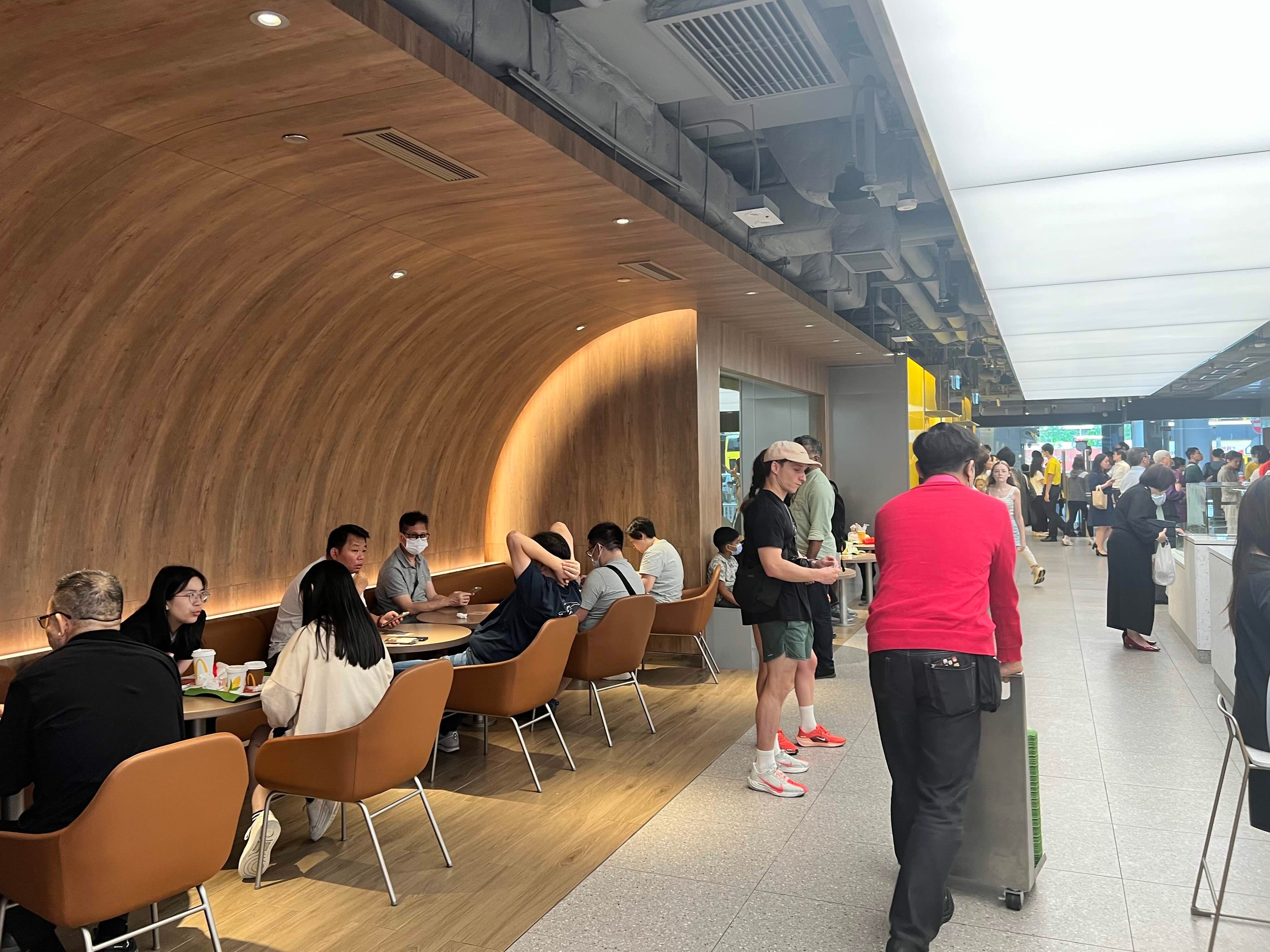 Hong Kong McDonald's during lunchtime.