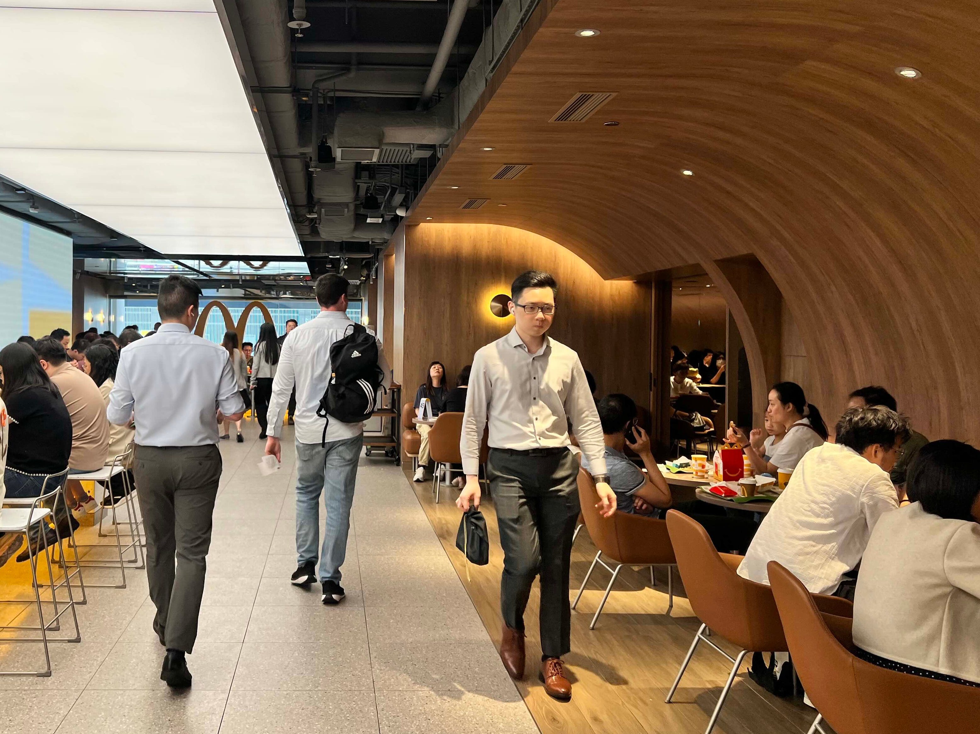Diners at McDonald's in Hong Kong.