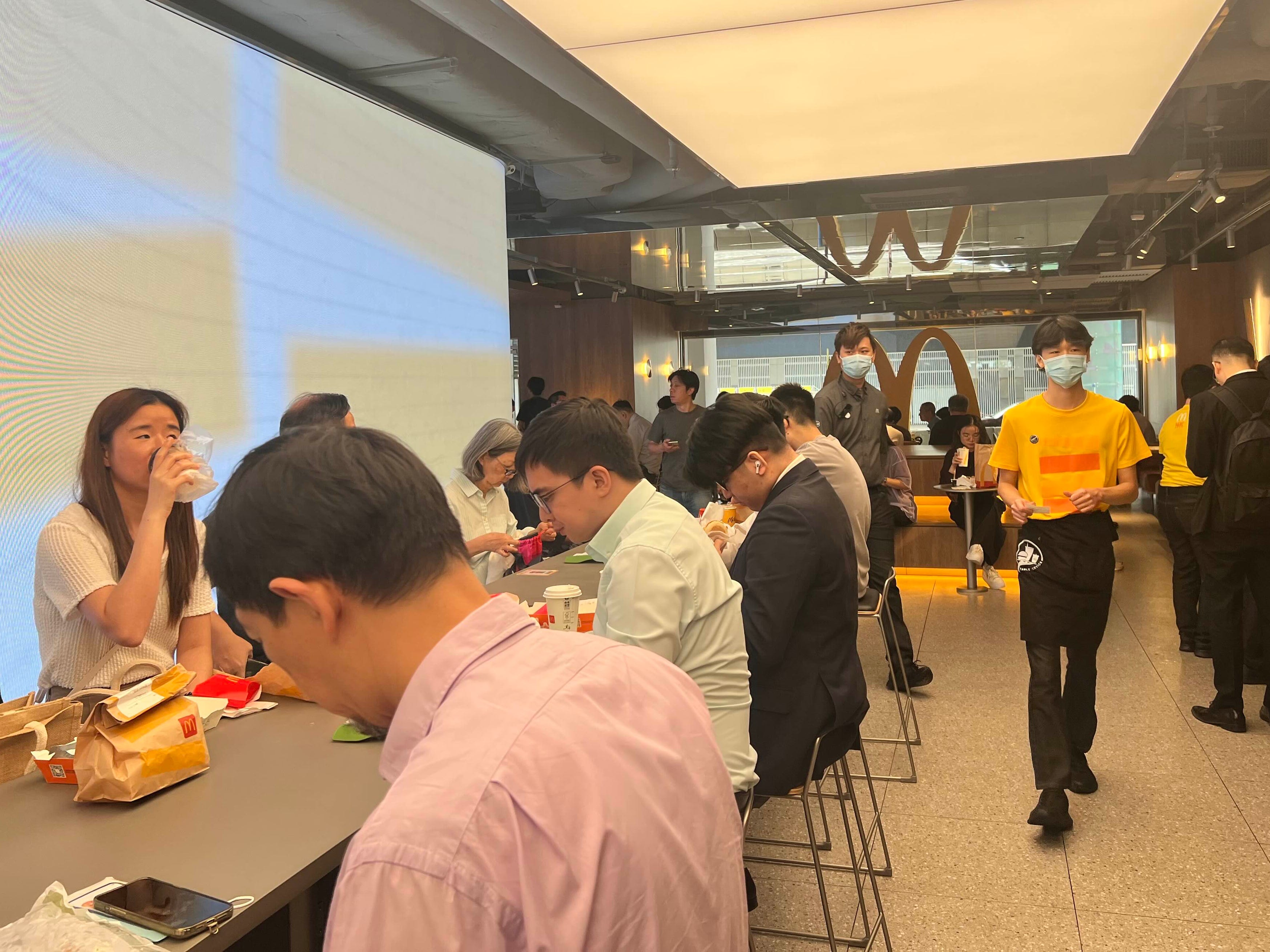 Diners at Hong Kong's Admiralty Station McDonald's.