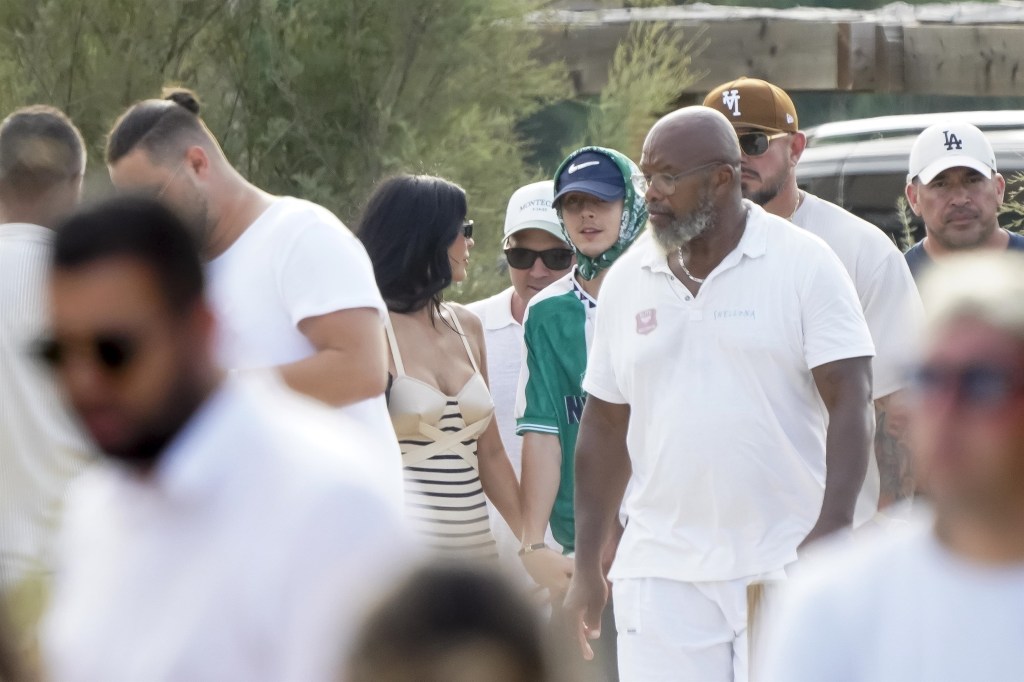 Kylie Jenner and Timothée Chalamet in Saint Tropez Saturday. 