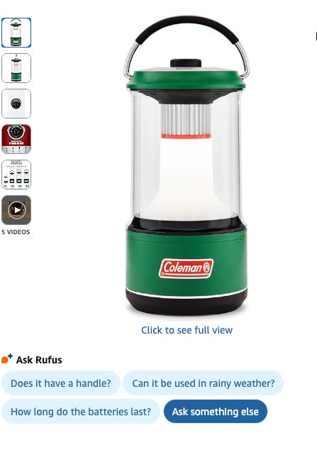 screenshot of a latern on amazon