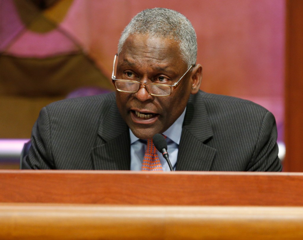 Assemblyman Keith Wright speaking at a hearing.