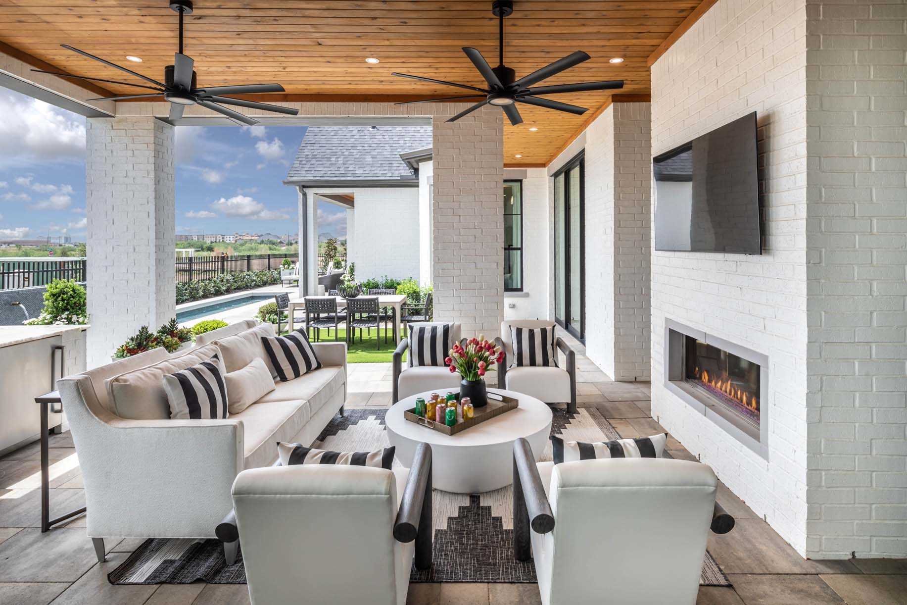 A Highland Homes backyard patio.
