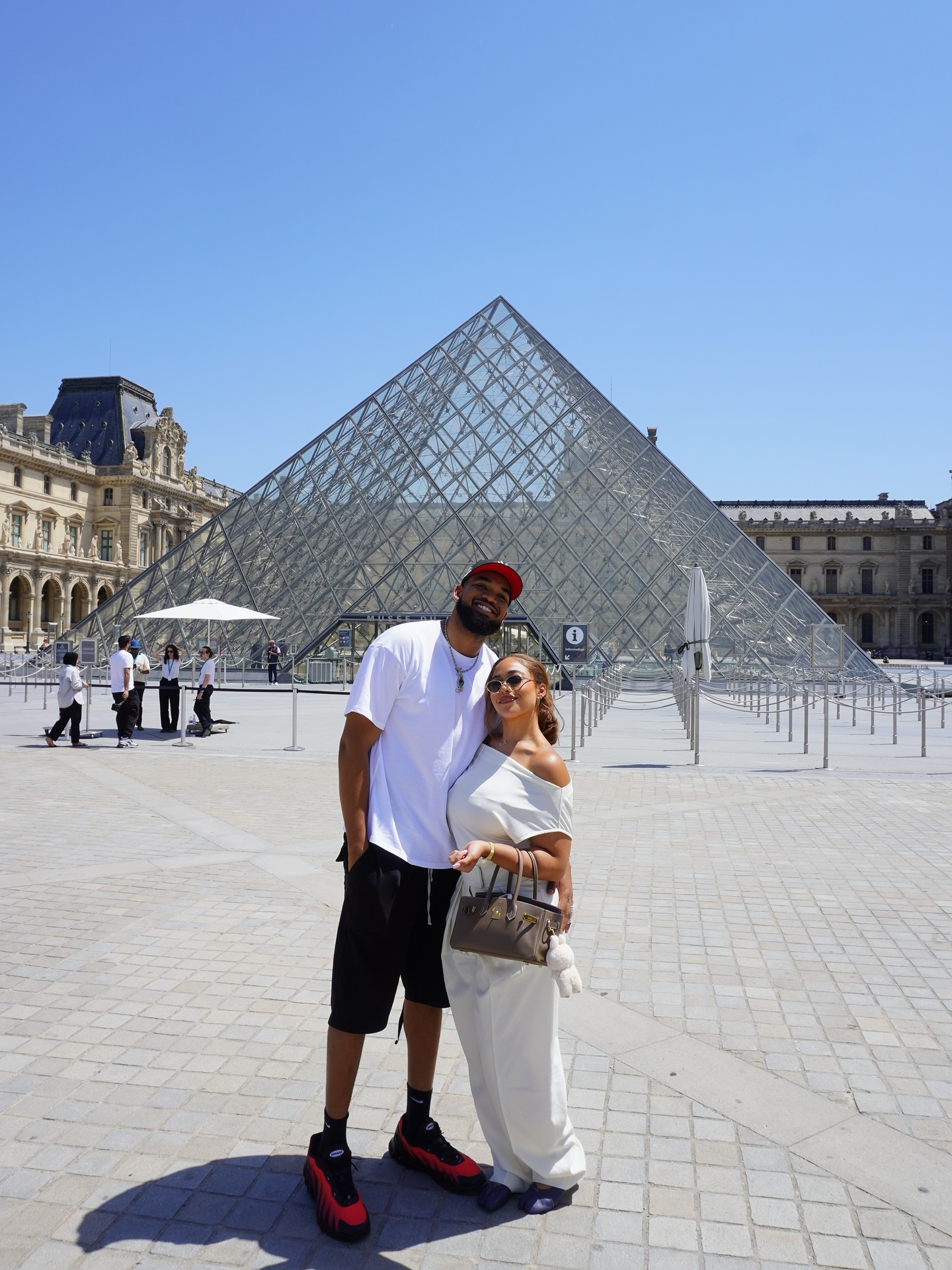 Jordyn Woods and Karl Anthony Towns do some sightseeing in Paris. 