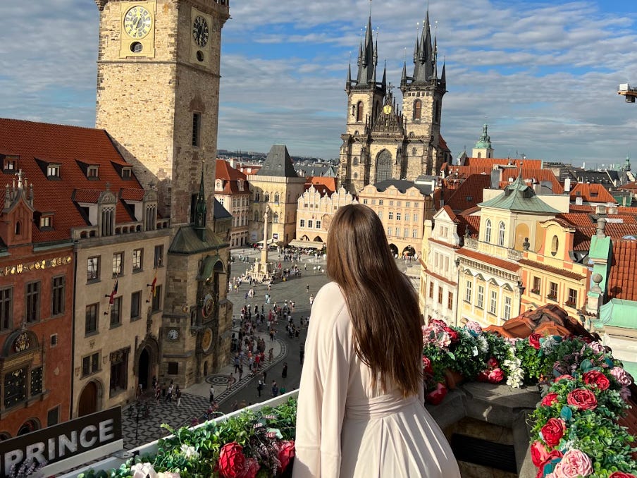 The writer in Prague after moving from the US.