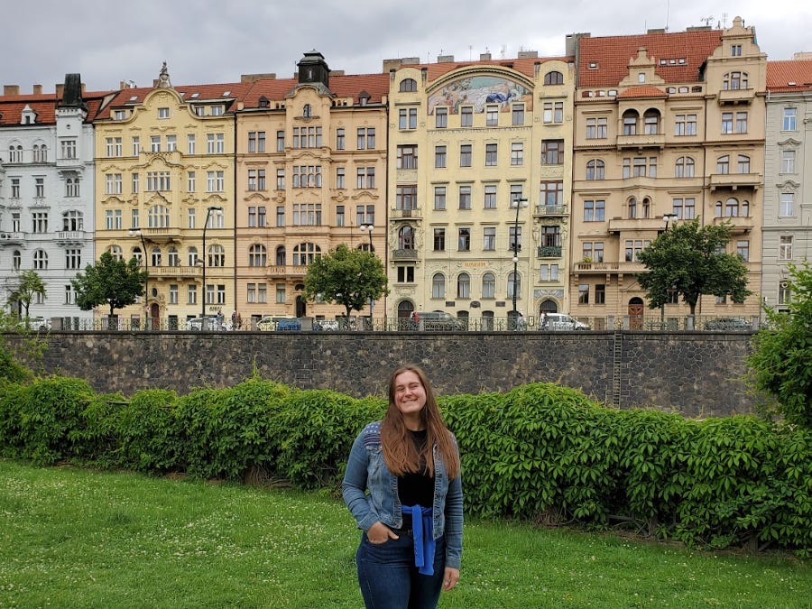 The writer in Prague after moving from the US.