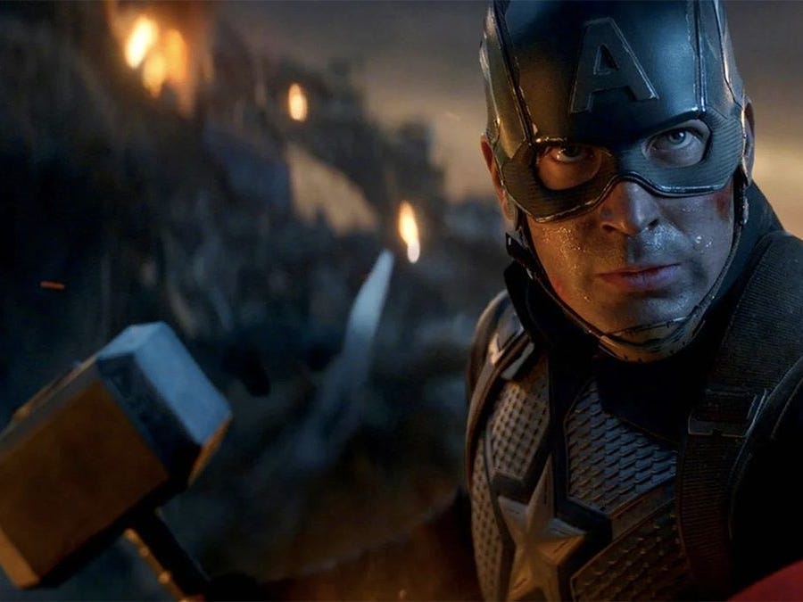 chris evans as captain america in avengers endgame