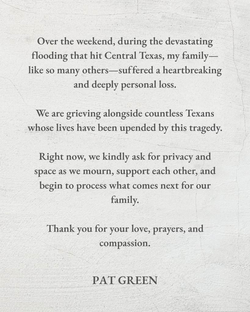 Pat Green statement