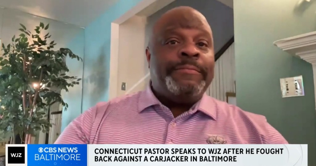 Connecticut pastor interviewed after fighting off a carjacker in Baltimore.