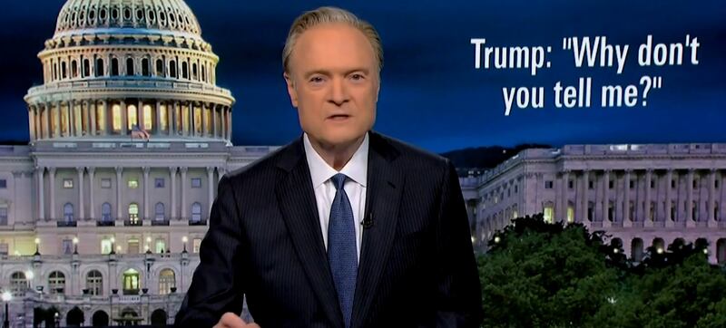 Lawrence O'Donnell delivering a monologue on MSNBC'S