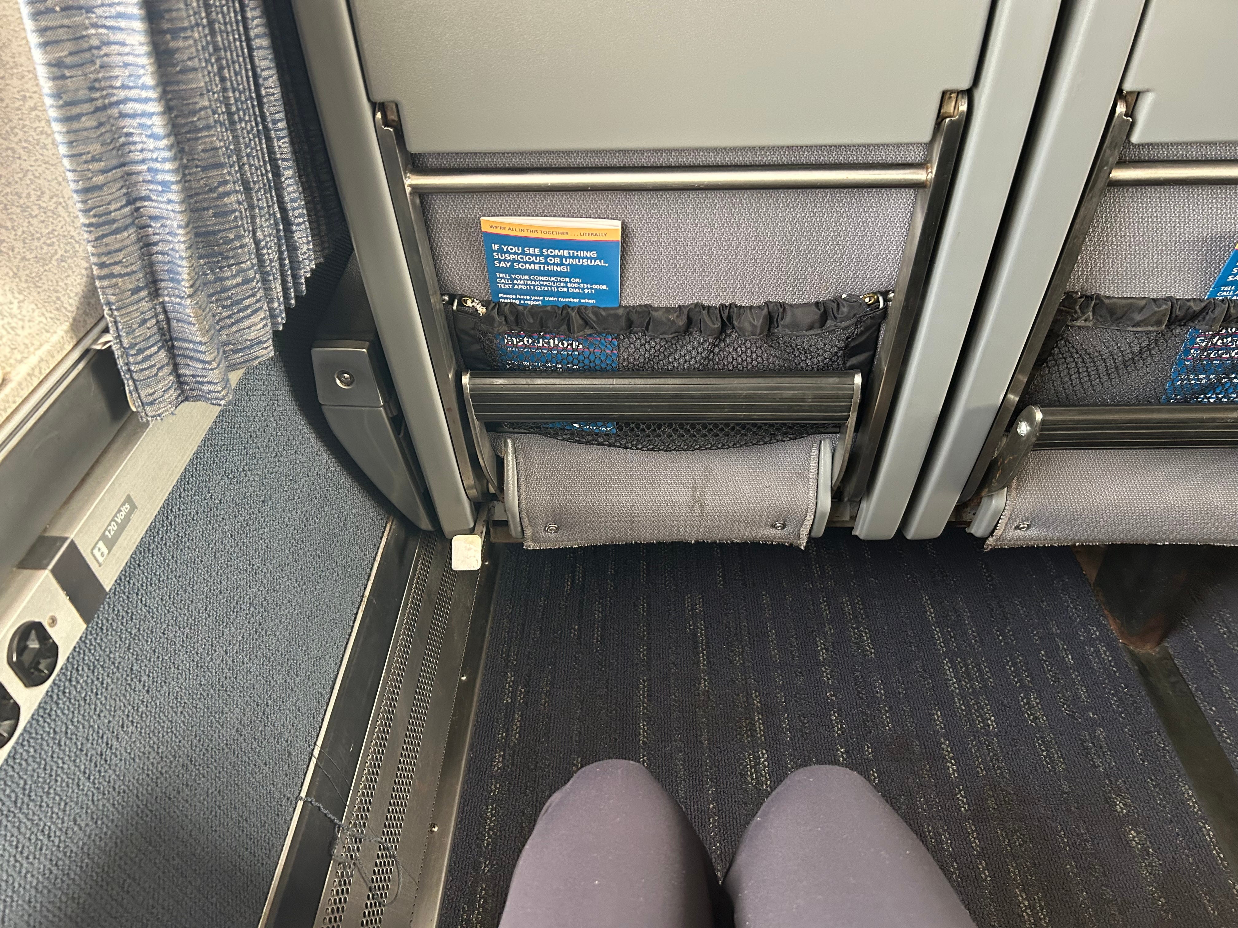 legroom amtrak coach