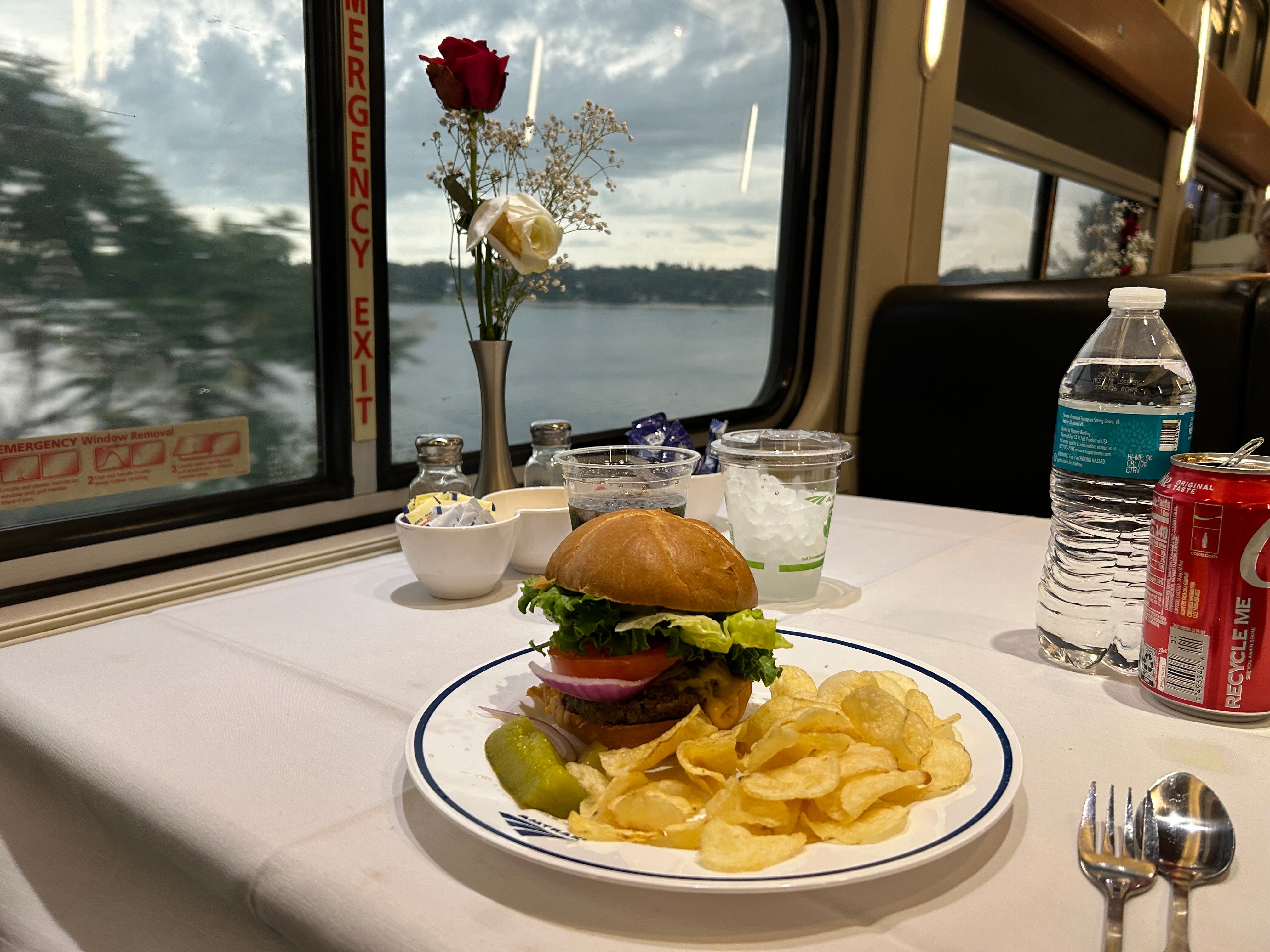 first-class food on Amtrak Floridian