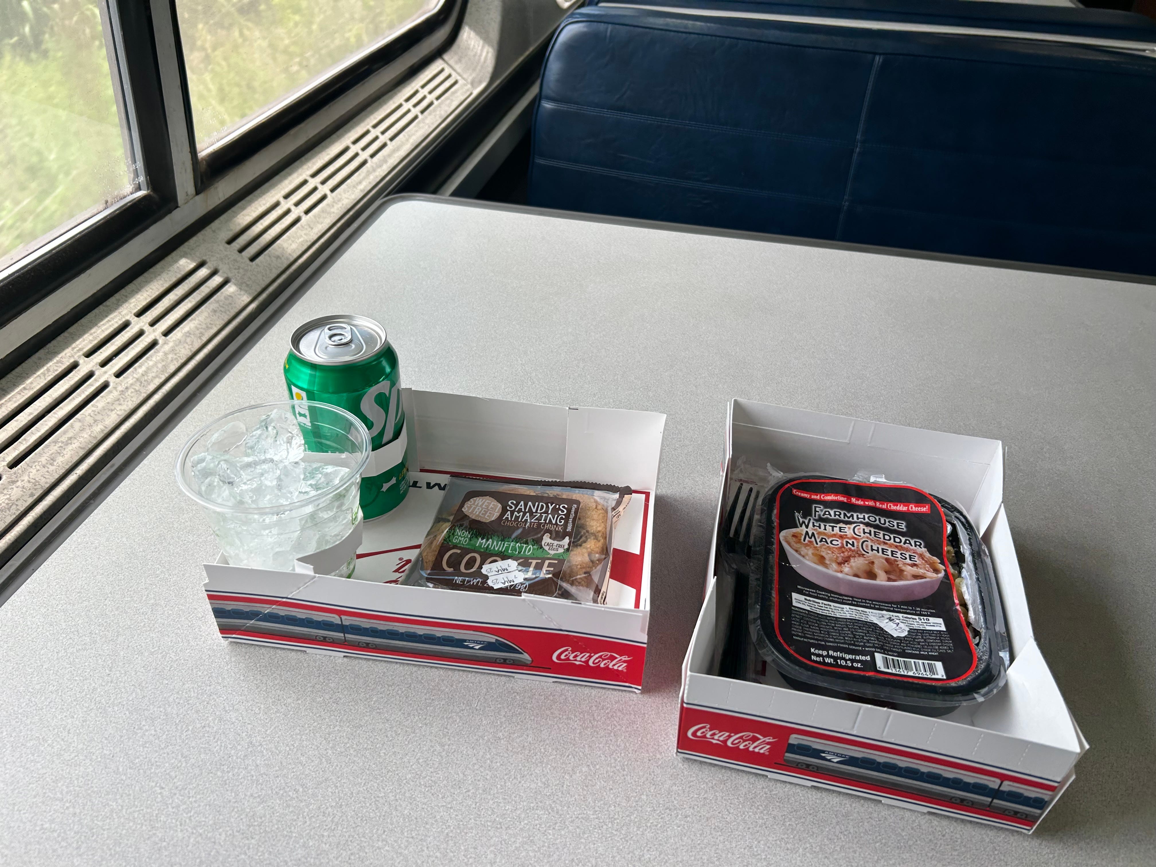 food on amtrak coach