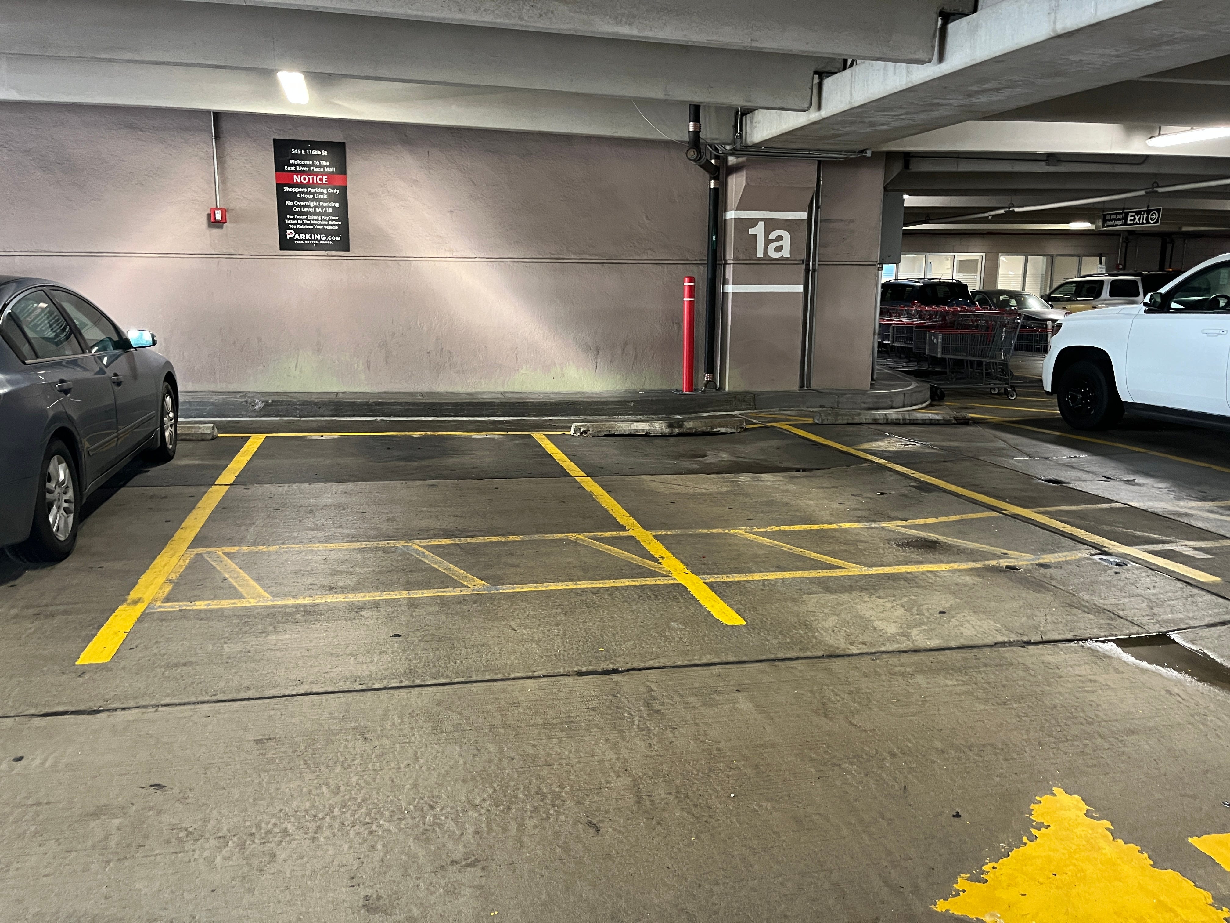 Empty parking spaces at Costco.