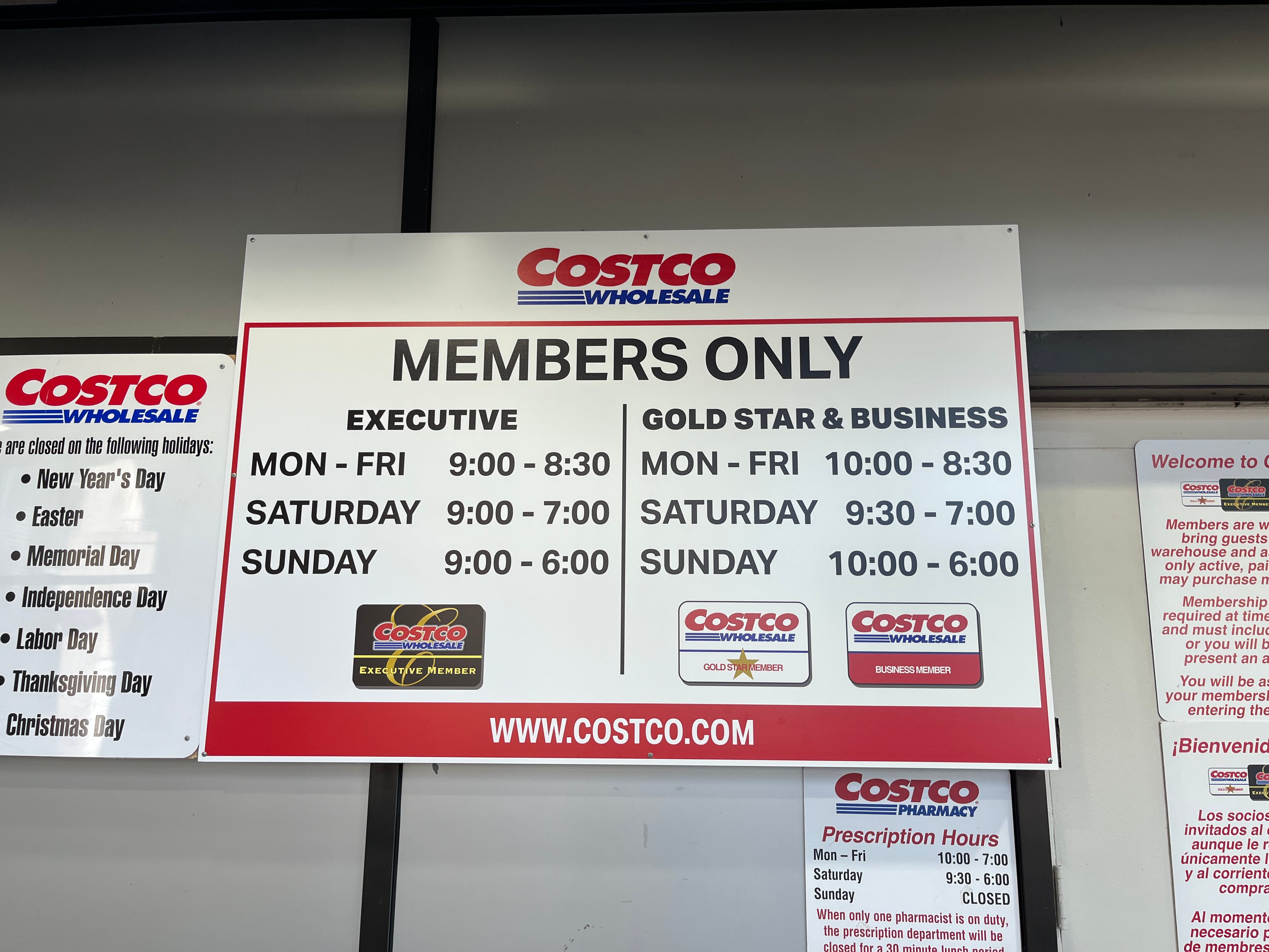 Costco's new hours.