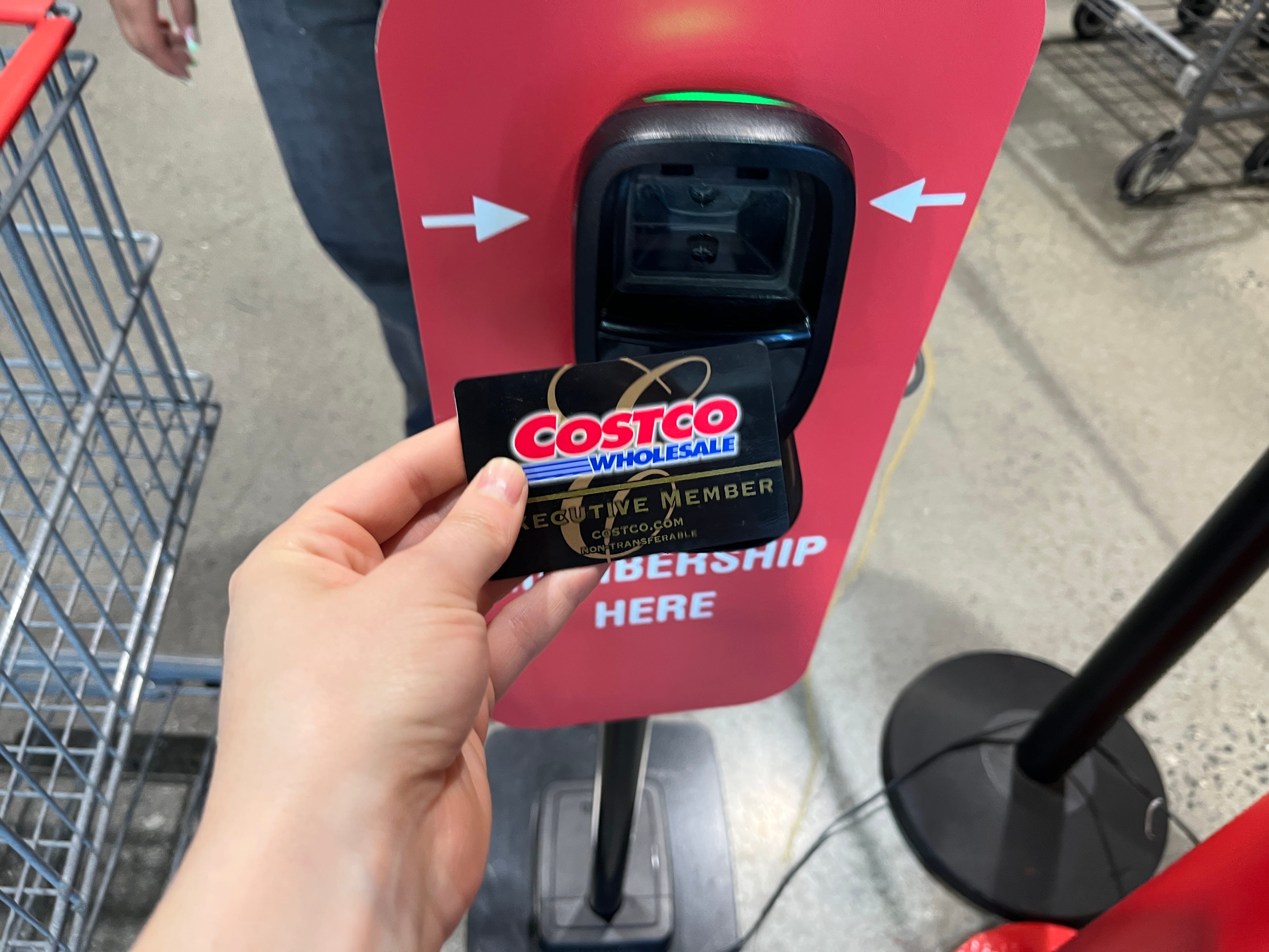 Scanning my Costco executive membership card.