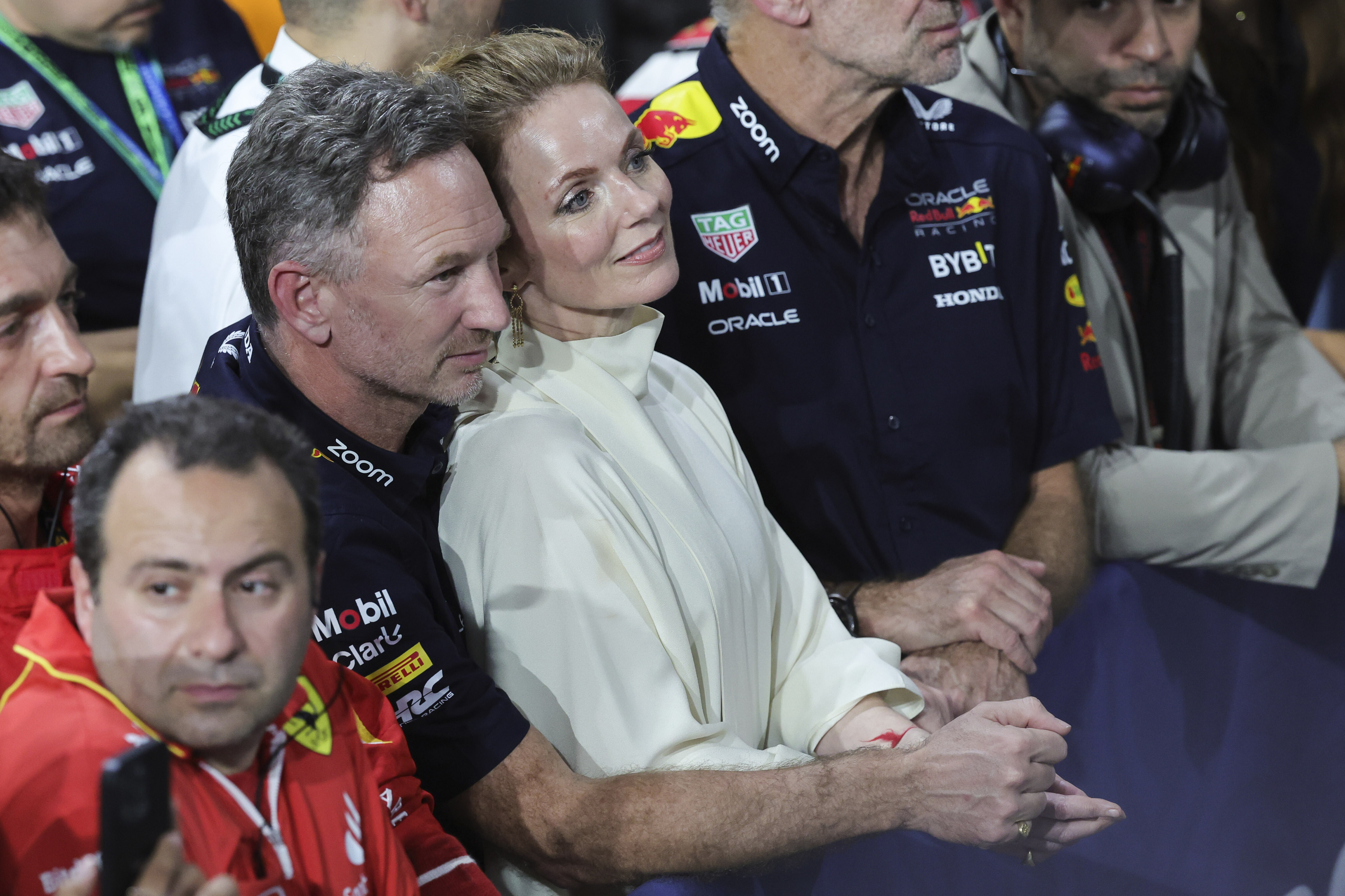 Christian Horner and Geri Halliwell after the Formula One Saudi Arabian Grand Prix in 2024