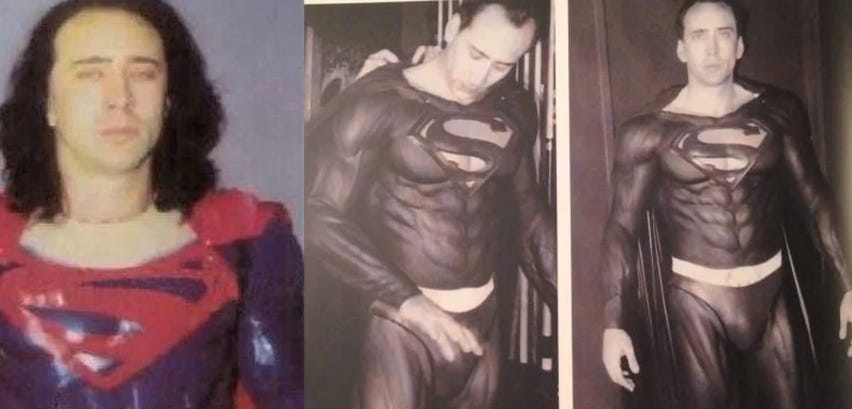 Test shots of Nicolas Cage as Superman.
