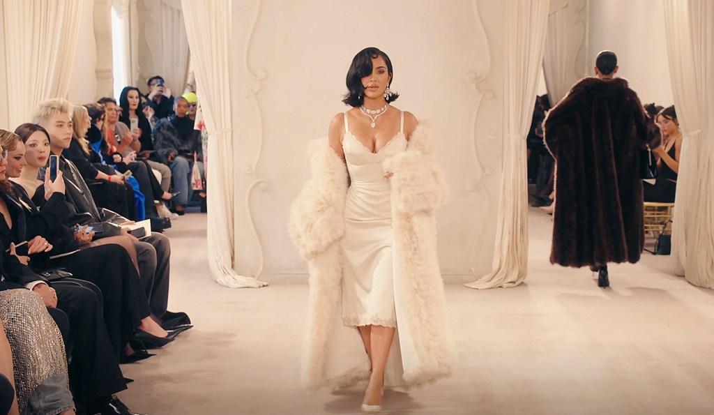 Kim Kardashian modeling for Balenciaga fall 2025 couture