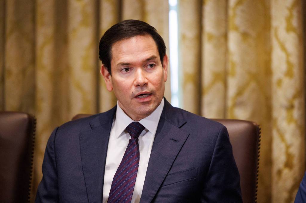 Marco Rubio at a Trump cabinet meeting.