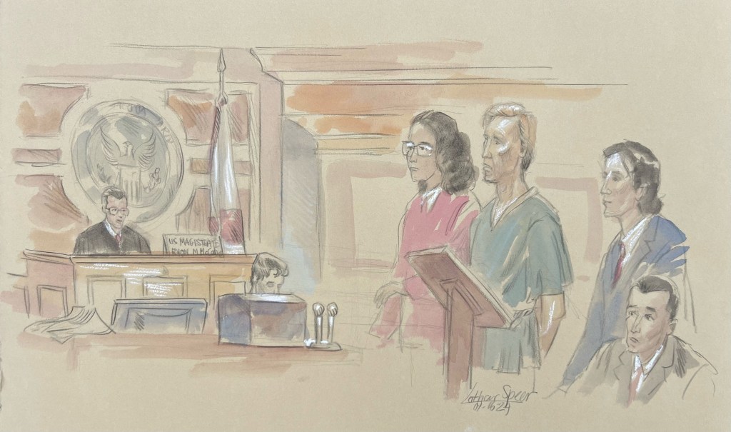 Courtroom sketch of Ryan Wesley Routh's arraignment.