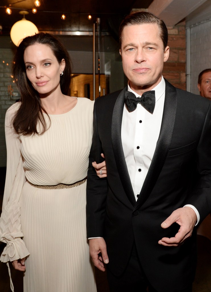 Angelina Jolie Pitt (L) and actor-producer Brad Pitt